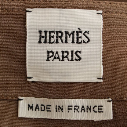 Hermes Silk Chaine D'ancre Buckle Long Skirt Maxi Length Beige 36