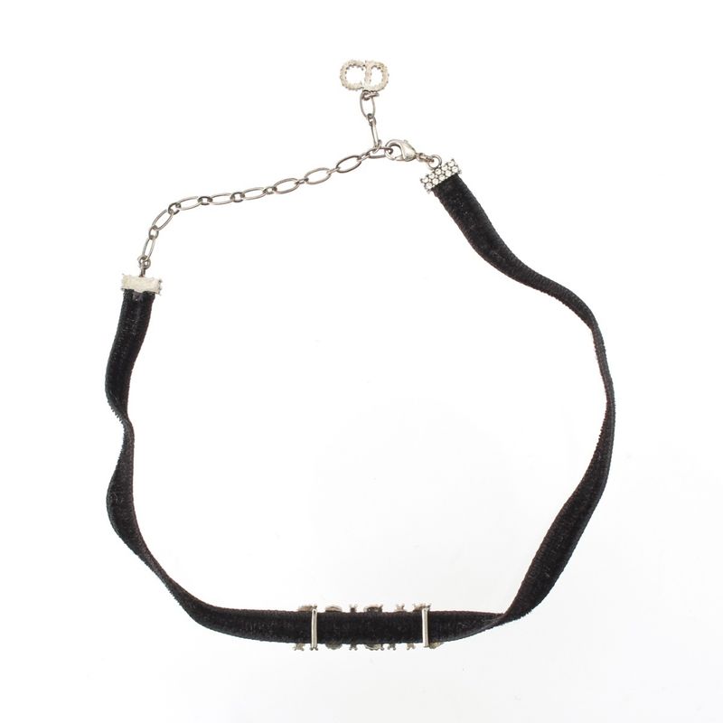 Dior J'adior Rhinestone Choker Necklace Black