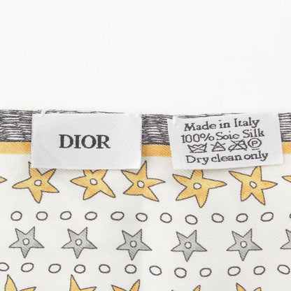 Dior Mitzah L'etoile Bee Star Silk Scarf White Multicolor