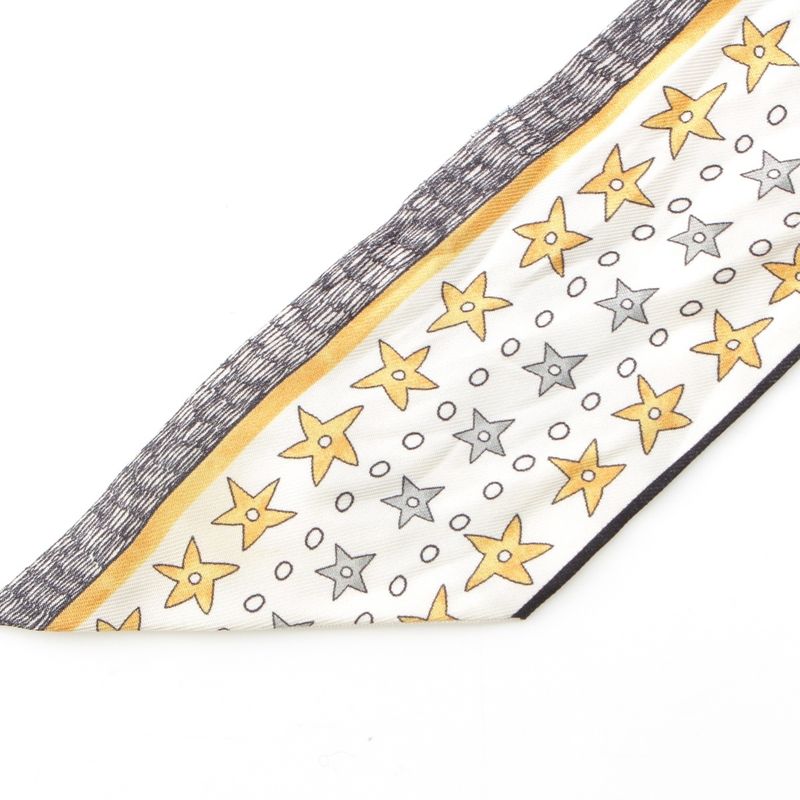 Dior Mitzah L'etoile Bee Star Silk Scarf White Multicolor