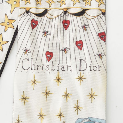 Dior Mitzah L'etoile Bee Star Silk Scarf White Multicolor