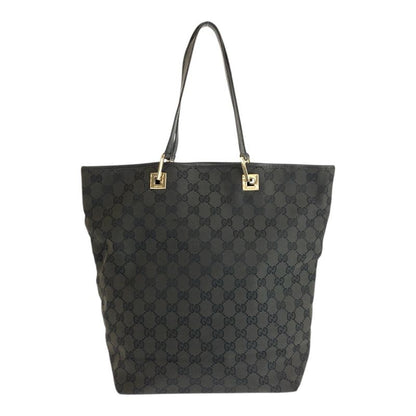 Gucci Black Gold GG Canvas Leather 002 Tote