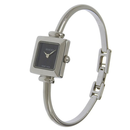 Gucci Stainless Steel Quartz Analog Display Black Dial Watch