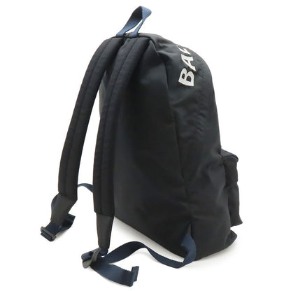 Balenciaga Wheel Backpack Logo Embroidery Nylon Canvas Black Navy White