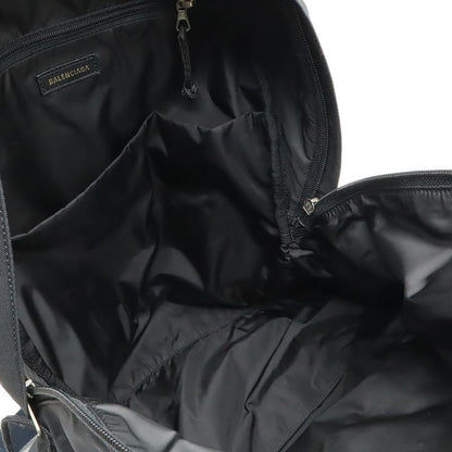 Balenciaga Wheel Backpack Logo Embroidery Nylon Canvas Black Navy White