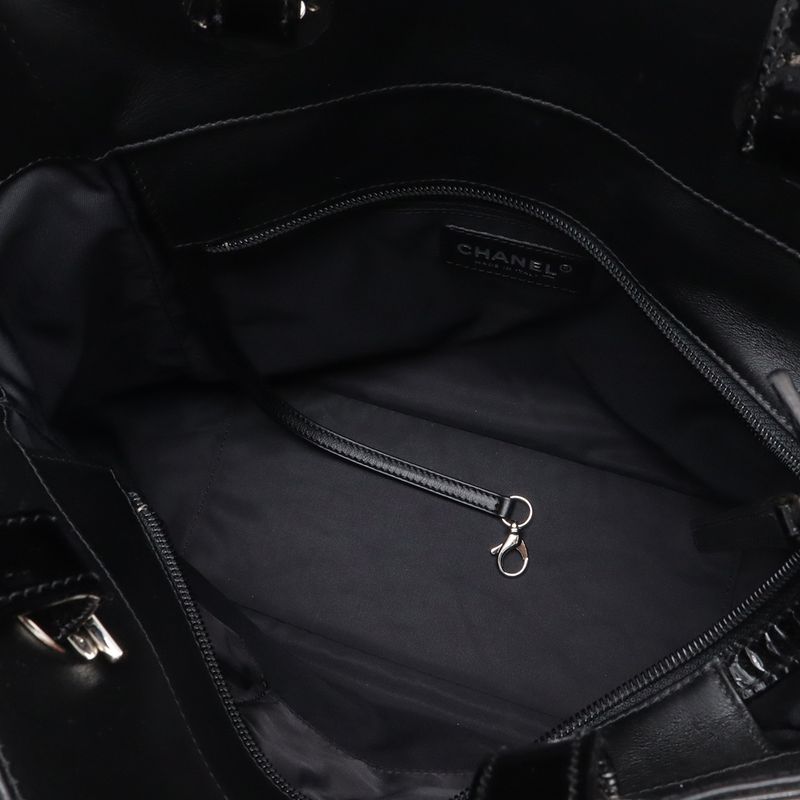 Chanel Paris Biarritz Tote PM Shoulder Bag Leather Black