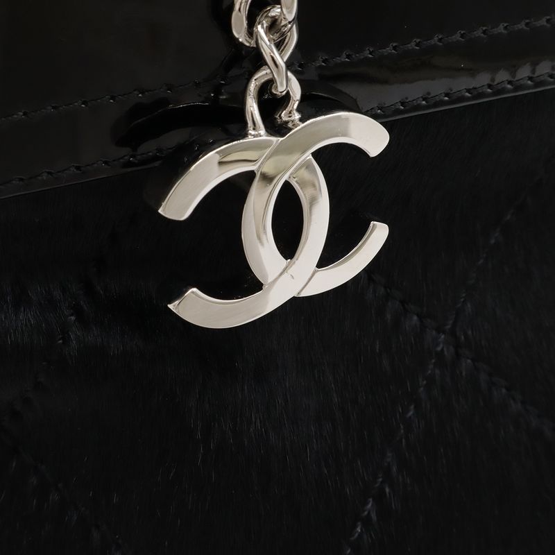 Chanel Paris Biarritz Tote PM Shoulder Bag Leather Black