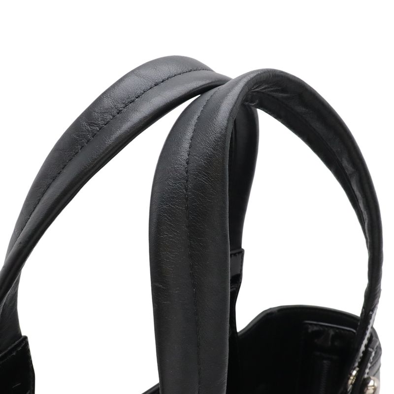 Chanel Paris Biarritz Tote PM Shoulder Bag Leather Black