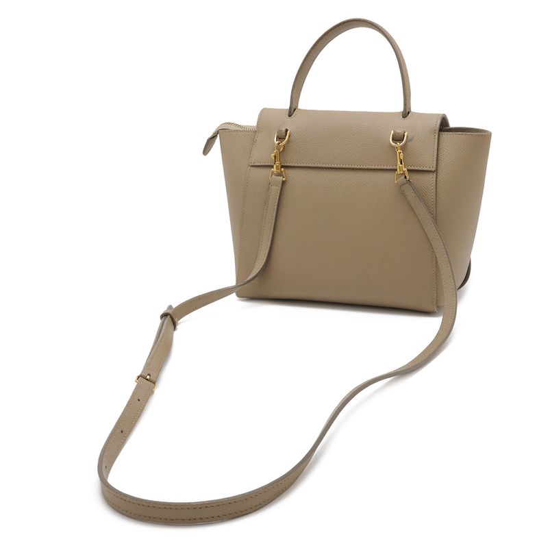 Celine Belt Bag Nano 2-Way Crossbody Leather Greige