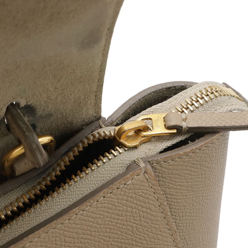 Celine Belt Bag Nano 2-Way Crossbody Leather Greige