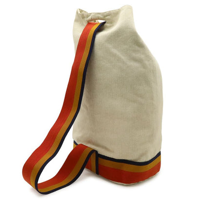 Hermes Cavalier Shoulder Bag Canvas Natural Orange Yellow