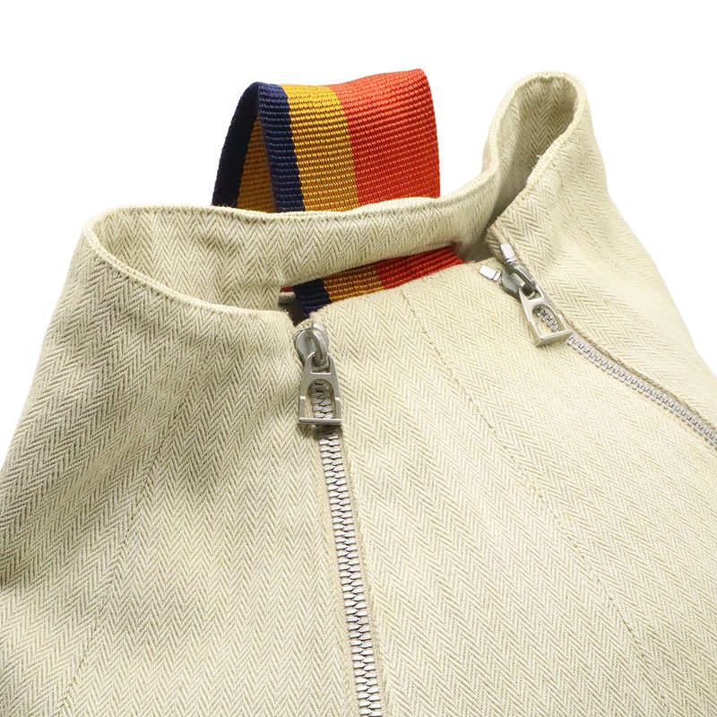 Hermes Cavalier Shoulder Bag Canvas Natural Orange Yellow