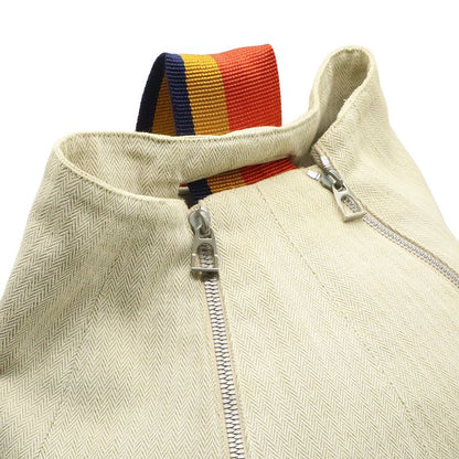 Hermes Cavalier Shoulder Bag Canvas Natural Orange Yellow