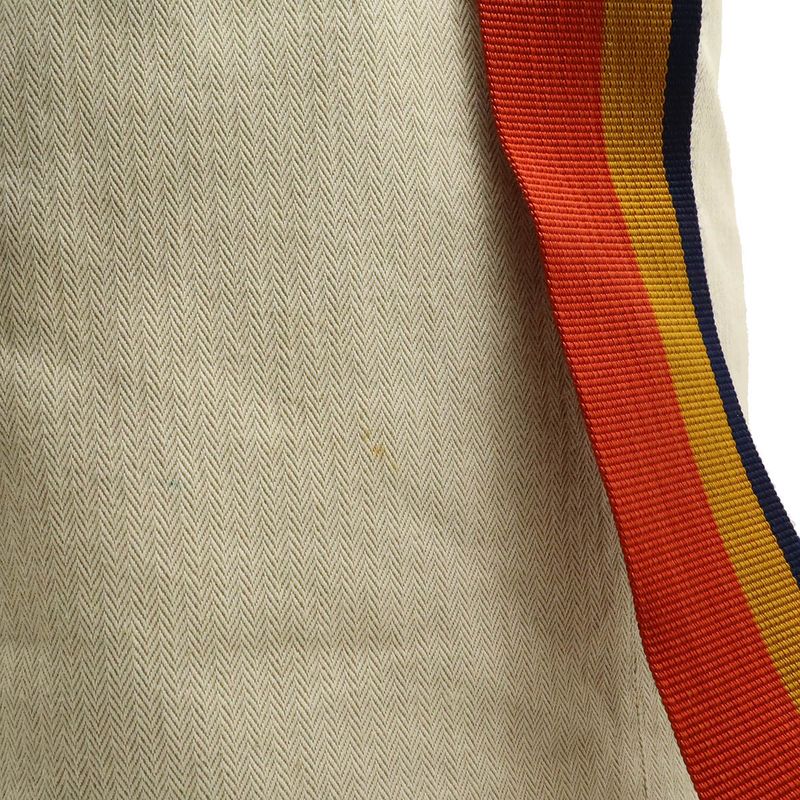 Hermes Cavalier Shoulder Bag Canvas Natural Orange Yellow