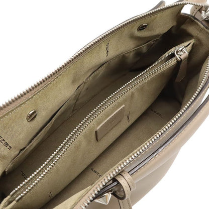 Fendi by the Way 2-Way Shoulder Bag Leather Grey Silver Greige