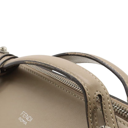 Fendi by the Way 2-Way Shoulder Bag Leather Grey Silver Greige