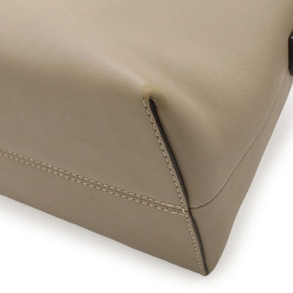 Fendi by the Way 2-Way Shoulder Bag Leather Grey Silver Greige