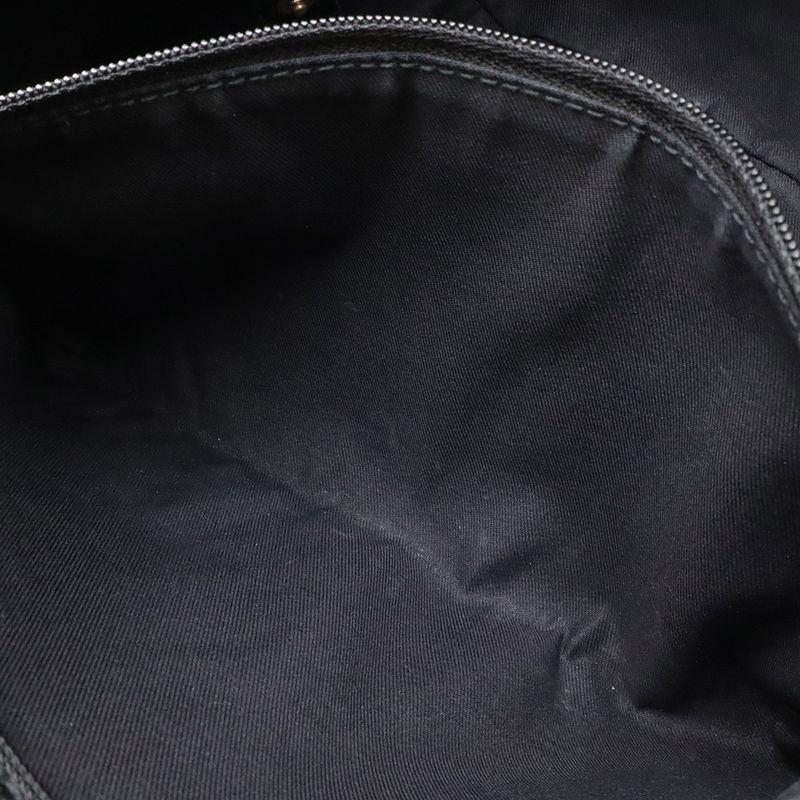 Gucci Abbey Tote Shoulder Bag Leather Black Gold