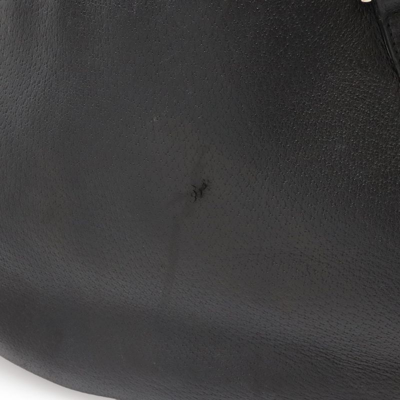 Gucci Abbey Tote Shoulder Bag Leather Black Gold