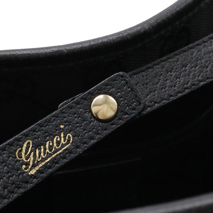 Gucci Abbey Tote Shoulder Bag Leather Black Gold