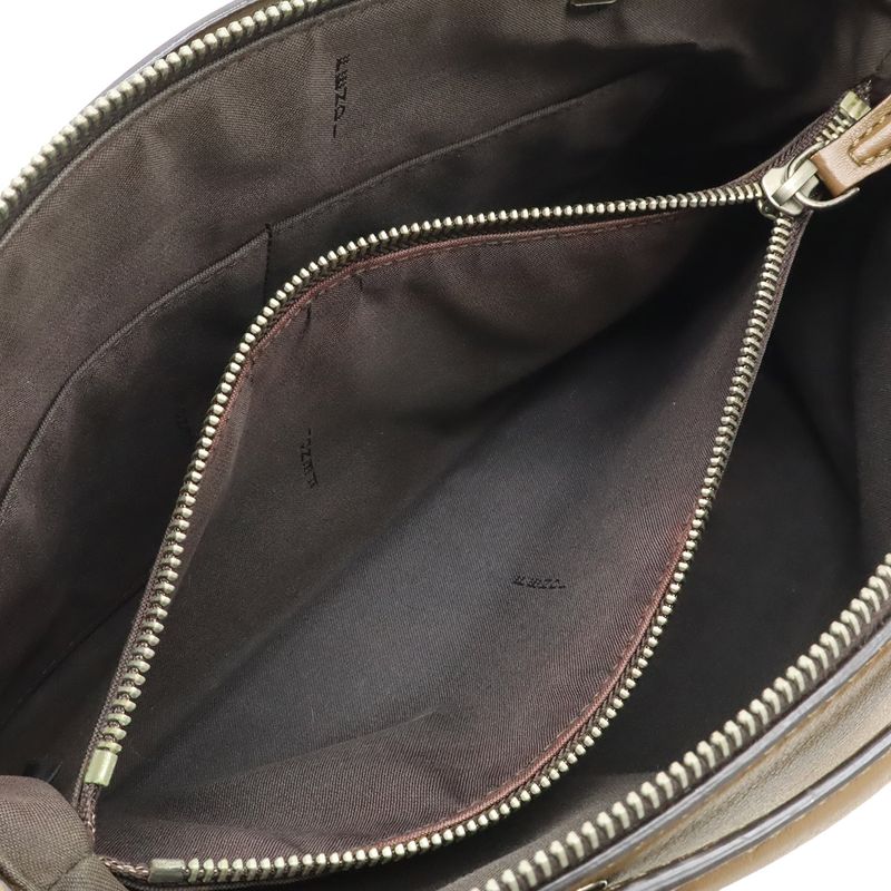 Fendi by the Way 2-Way Shoulder Bag Embossed Leather Brown