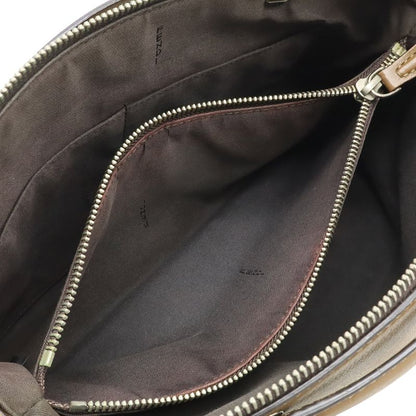 Fendi by the Way 2-Way Shoulder Bag Embossed Leather Brown