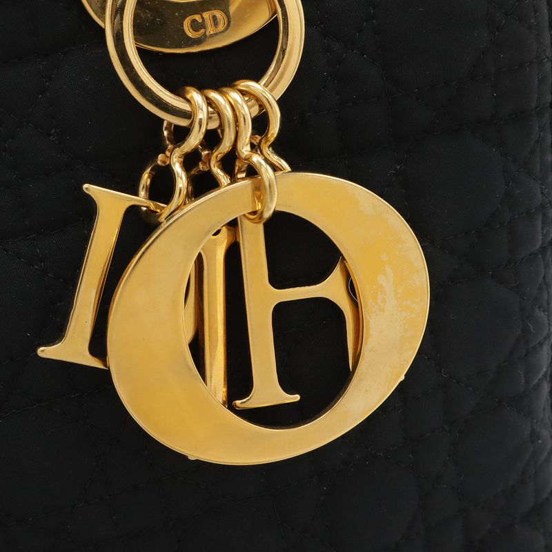 Dior Cannage Mini Bag Nylon Black Gold