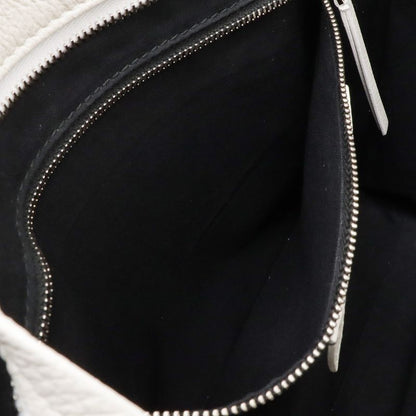 Balenciaga Shopping Tote Logo Shoulder Bag Leather Ivory White - Black