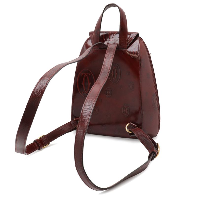 Cartier Happy Birthday Backpack Leather Gold Bordeaux
