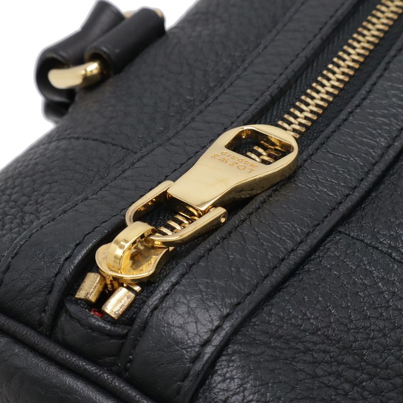 Loewe Fusta 31 Mini Boston Bag 2-Way Leather Black Gold