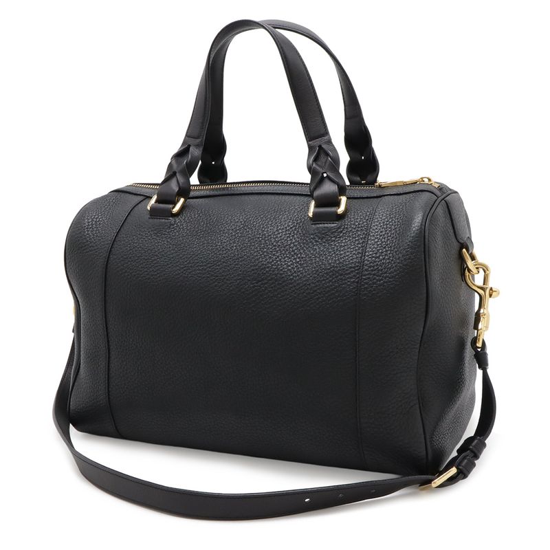 Loewe Fusta 31 Mini Boston Bag 2-Way Leather Black Gold