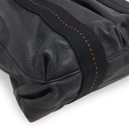 Hermes Caravan Horizontal PM Tote 2-Way Shoulder Bag Crossbody Voderma Black Orange