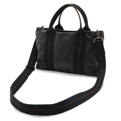 Hermes Caravan Horizontal PM Tote 2-Way Shoulder Bag Crossbody Voderma Black Orange