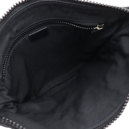 Gucci GG Nylon Shoulder Bag Crossbody Depth Leather Black Gray