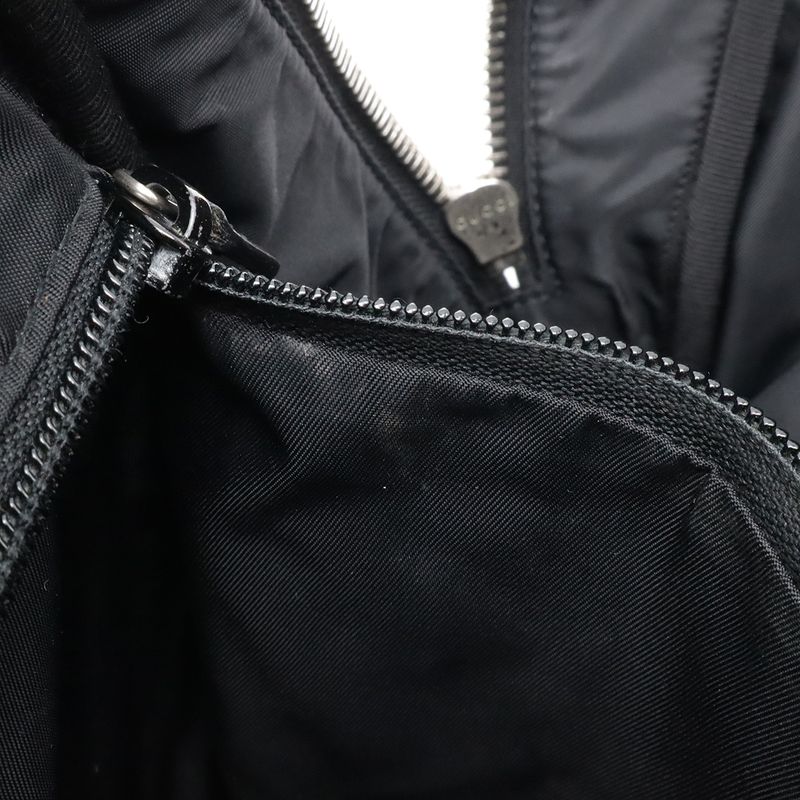 Gucci Sherry Backpack Leather Canvas Black Green Red