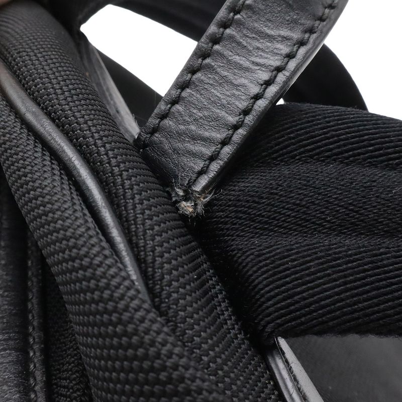 Gucci Sherry Backpack Leather Canvas Black Green Red