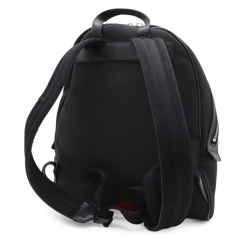 Gucci Sherry Backpack Leather Canvas Black Green Red