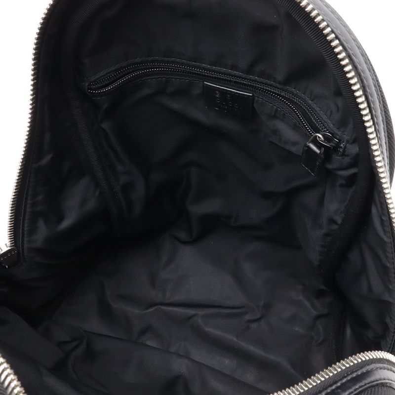 Gucci Sherry Backpack Leather Canvas Black Green Red
