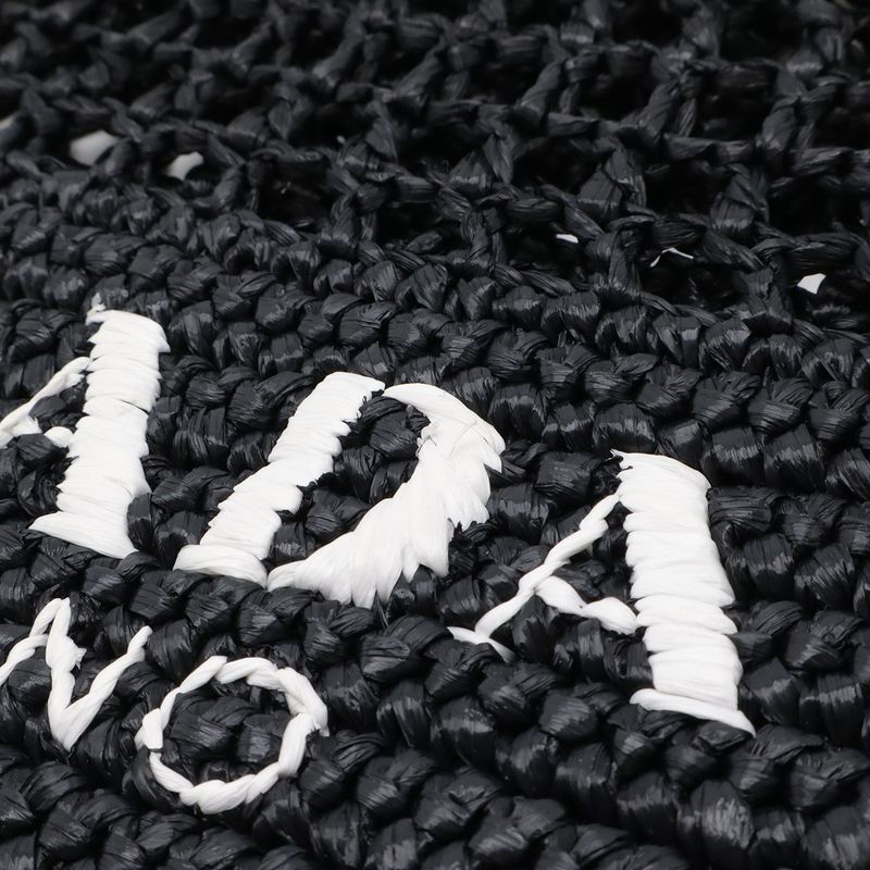 Prada Crochet Logo Tote Shoulder Black White