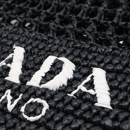 Prada Crochet Logo Tote Shoulder Black White