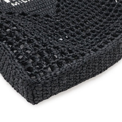 Prada Crochet Logo Tote Shoulder Black White