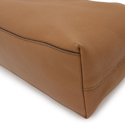 Prada Logo Shoulder Bag Leather Camel Light Brown