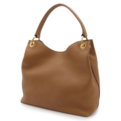 Prada Logo Shoulder Bag Leather Camel Light Brown