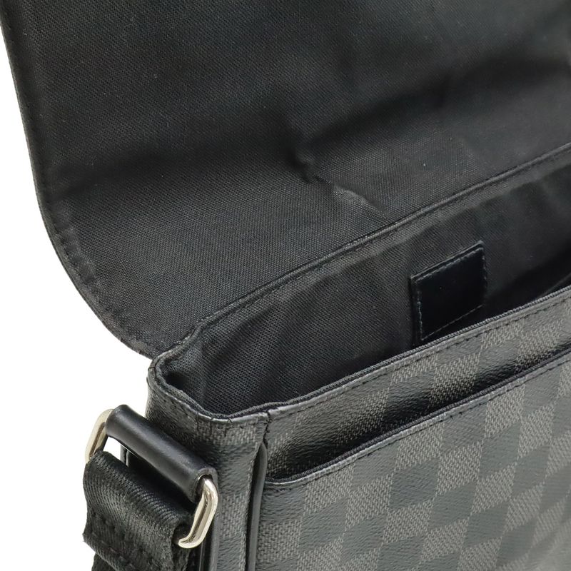 Louis Vuitton Damier Graphite District PM Shoulder Bag Black Gray