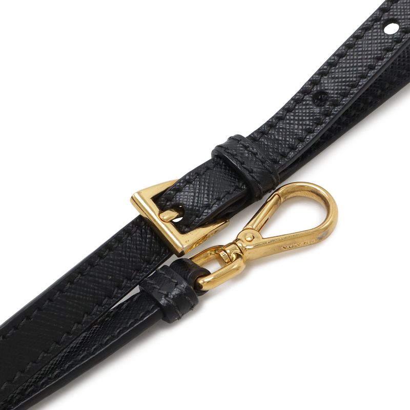 Prada Promenade Triangle Logo 2-Way Shoulder Bag Saffiano Leather Nero