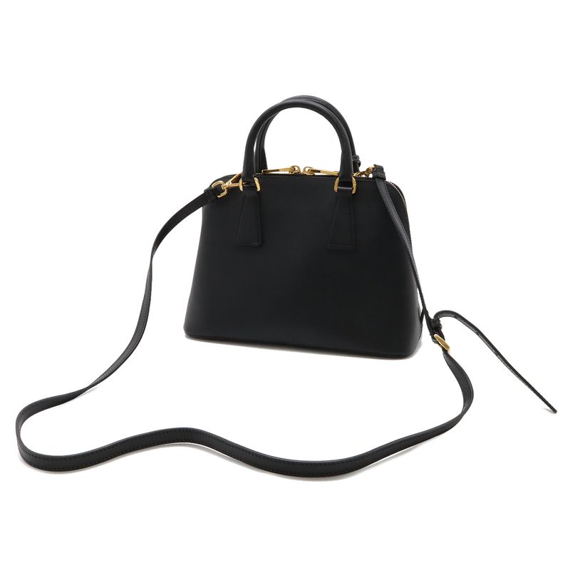 Prada Promenade Triangle Logo 2-Way Shoulder Bag Saffiano Leather Nero