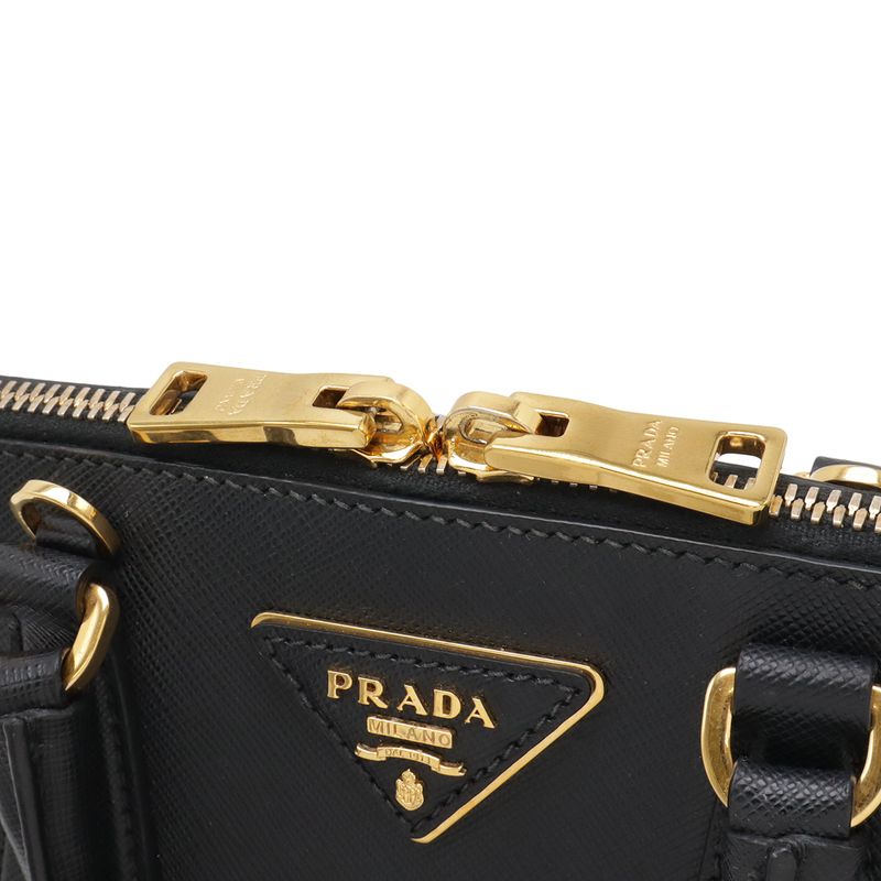 Prada Promenade Triangle Logo 2-Way Shoulder Bag Saffiano Leather Nero
