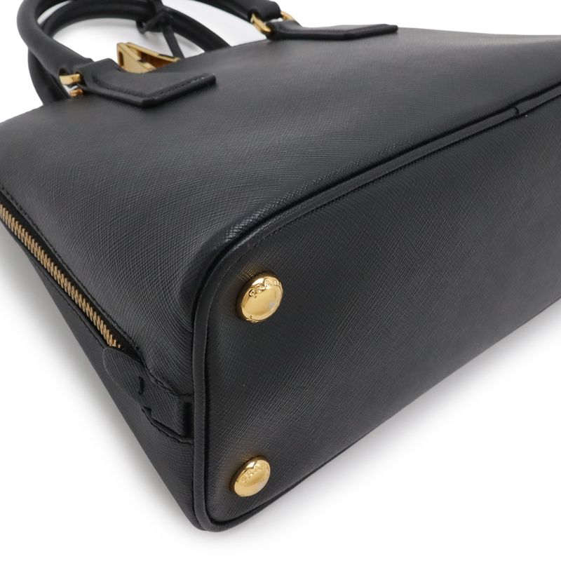 Prada Promenade Triangle Logo 2-Way Shoulder Bag Saffiano Leather Nero