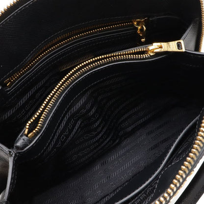 Prada Promenade Triangle Logo 2-Way Shoulder Bag Saffiano Leather Nero