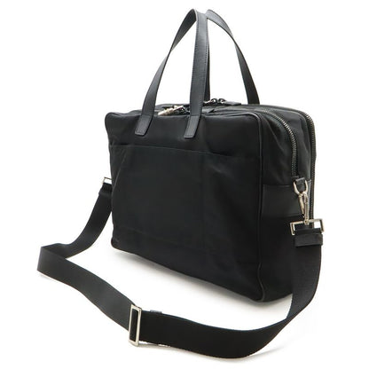 Prada Triangle Logo Business Briefcase 2-Way Shoulder Bag Nylon Nero Black